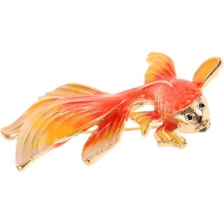 Broche de Peixe Dourado, Pin de Lapela em Forma de Peixe, Pin de Esmalte para Terno, Joia Decorativa para Roupas Feminin