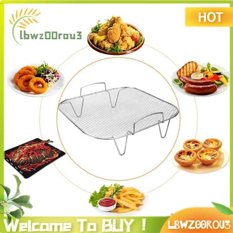 2 Pçs De Aço Inoxidável Fritadeira De Ar Grill Quadrado Rack De Cozimento Peças De Eletrodomésticos