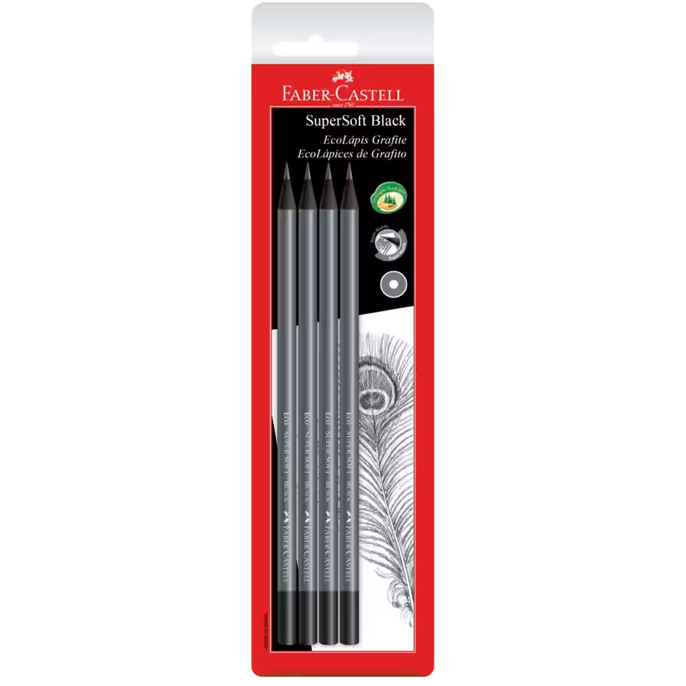 Lápis preto Supersoft SM/907SOFT\210760 com 4 unidades Faber-Castell