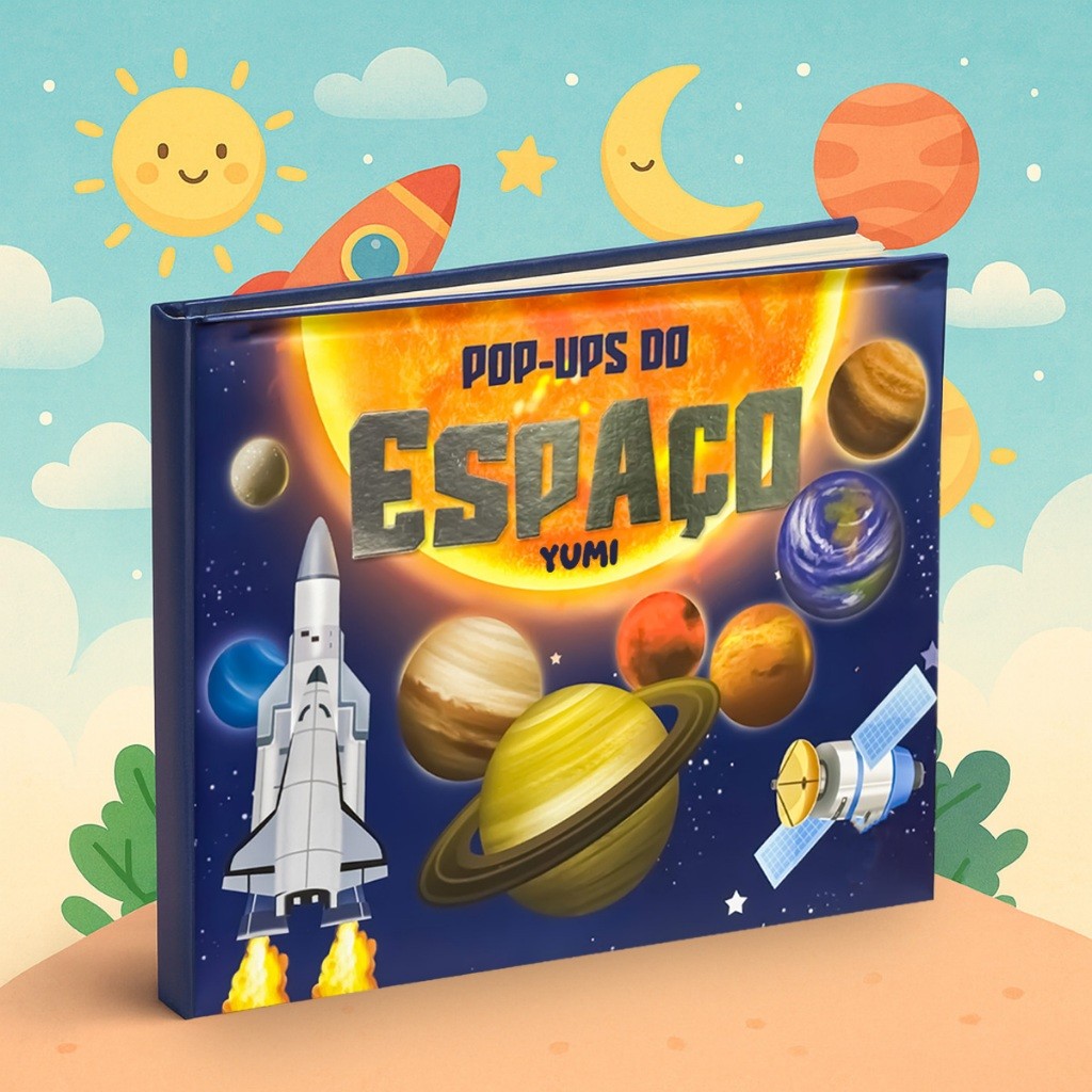 Livro Interativo Em 3D Espaço Planetas Pop-ups | Curiosidades em 3d Colecionável | Capa Dura Premium