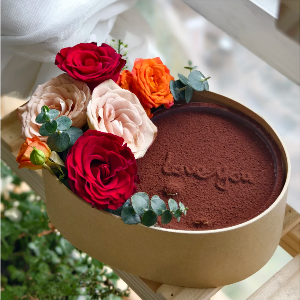 Chinês dia dos namorados influenciador cozimento bolo decoração Oval papel Kraft Tiramisu flor sobremesa caixa de embala