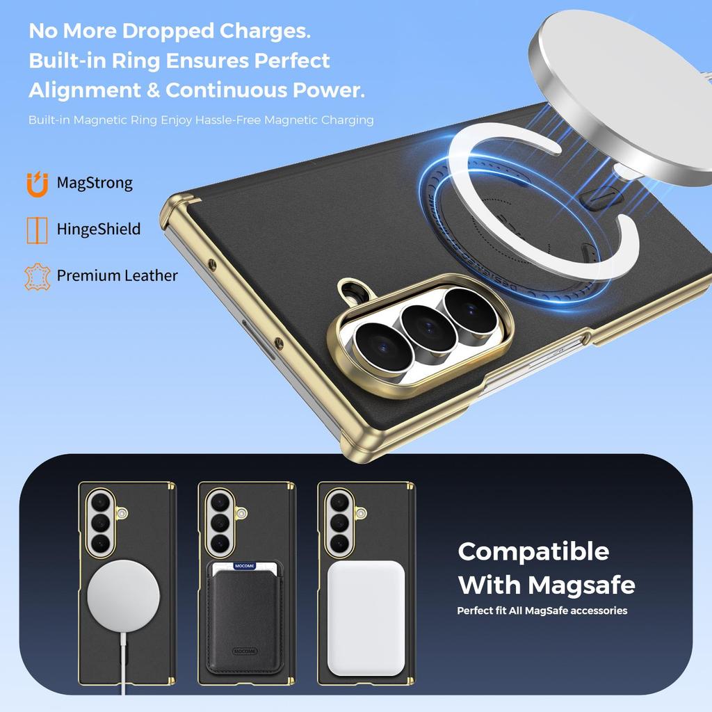 Capa De Carregamento Magnético Sem Fio Com Dobradiça Completa Para Samsung Galax