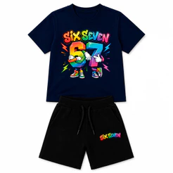 Conjunto Six Seven Camisa Bermuda Masculino infantil Kit Conjunto Masculino infantil Bermuda + Camisa Kids