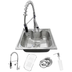 Kit Cuba Gourmet Cozinha Aço Inox 50x40cm E Torneira Gourmet Monocomando 50cm