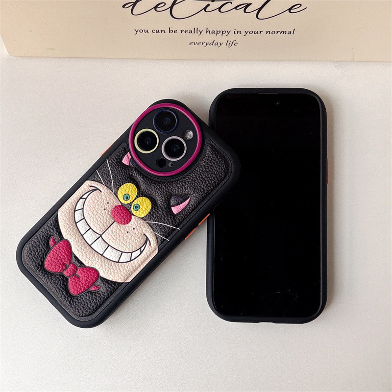 Desenhos animados 16 gato adequado chassi ocidental couro francês iphone14 Apple gota 15promax textura 13 mãos Anti-mang