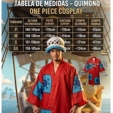 Kimono De Cosplay De D. Luffy, De Wano Country Monkey — imagem 2 de 2