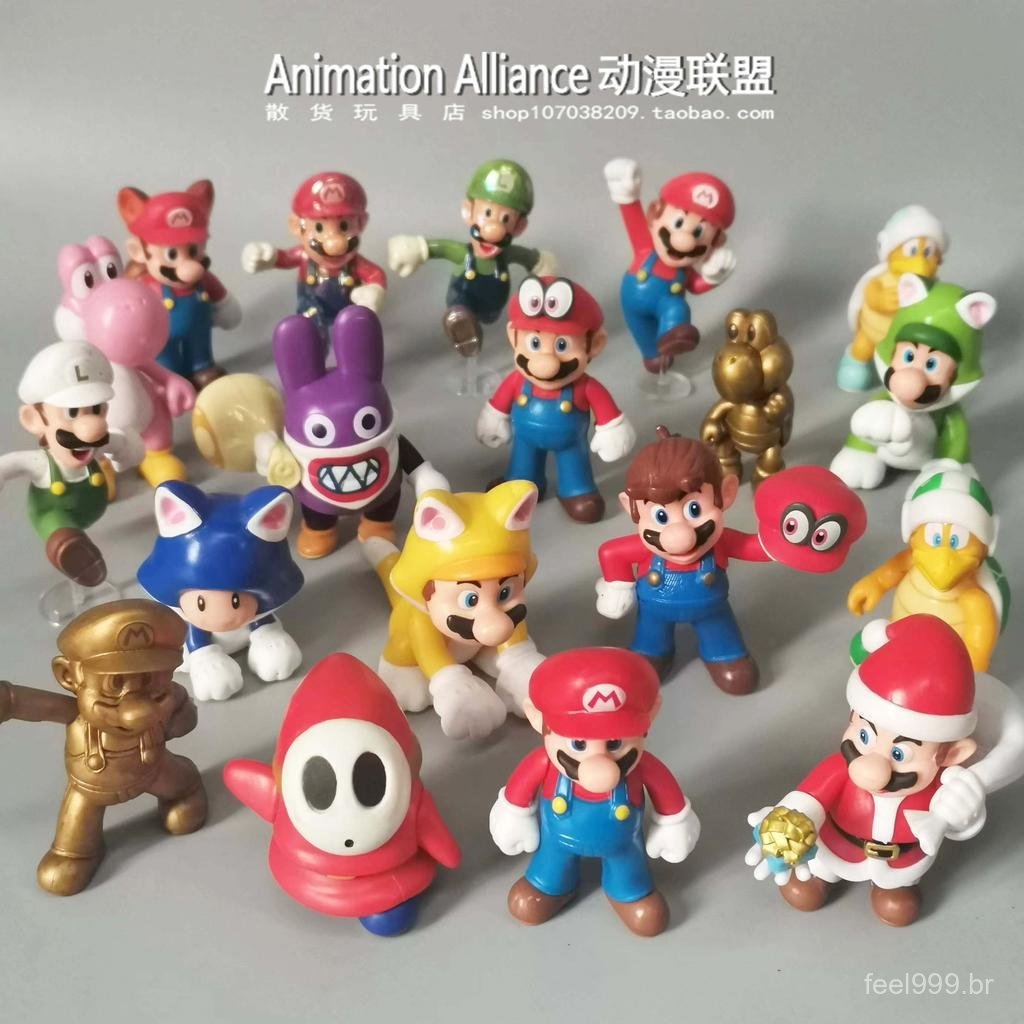 Figuras autênticas soltas do Super Mario, bonecos do Mario, brinquedos da moda, figuras de brinquedo, brinquedos modelo
