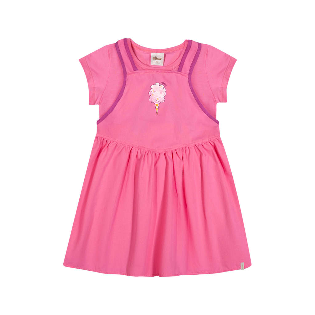 Conjunto Infantil Menina Algodão Doce Elian Rosa