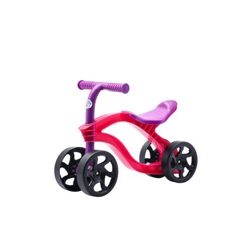 Bicicleta Infantil Equilibrio Quatro Rodas Estavel Sem Pedal Rosa Facil Aprender