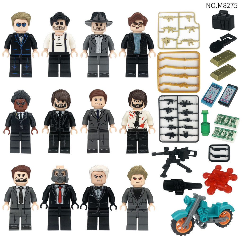 Conjunto De Blocos De Construção De Minifiguras De Assassino De Desenho Animado , Figuras Com Acessórios De Motocicleta