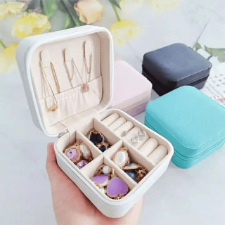 KIT30-50-100 Caixa De Joias Portátil Organizador Expositor De Jóias Viagem Caixas Botão Armazenamento Em Couro Com Zíper