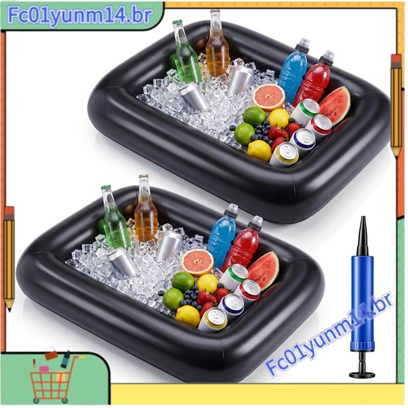 Barra Inflável Do Bufê Serviço De 2 Pces , Refrigerador Flutuante Da Bandeja Bebida/Comida Para A Praia Acampamento Chur