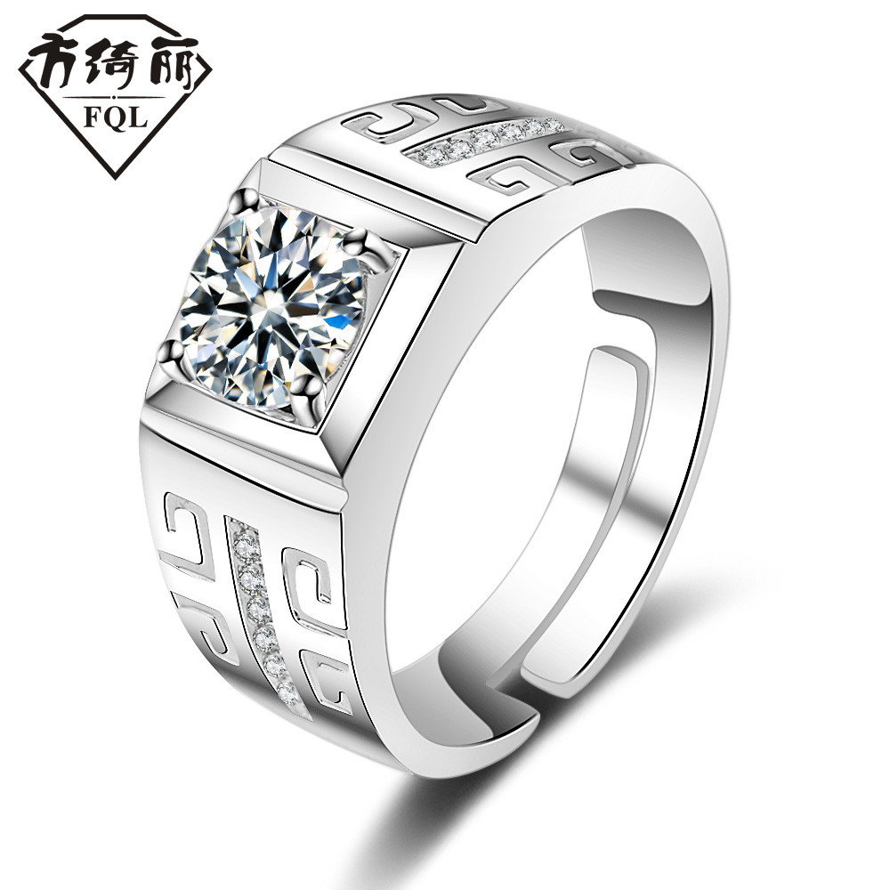 Anel de venda quente masculino zircão anel diamante proposta de moda anel de diamante jóias
