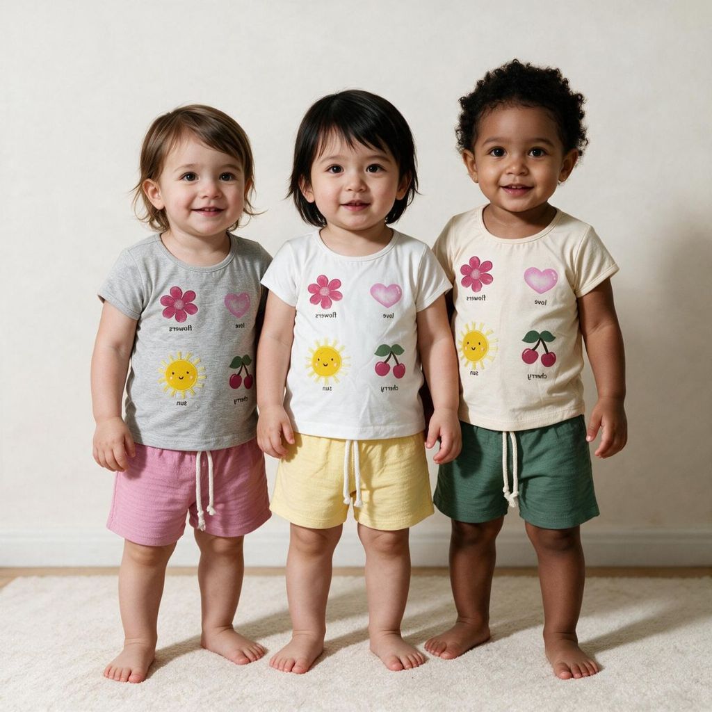 Kit Blusa Shorts Menina Infantil Conjunto Roupa Casual Feminina Kids Estampado Manga Curta Confortável
