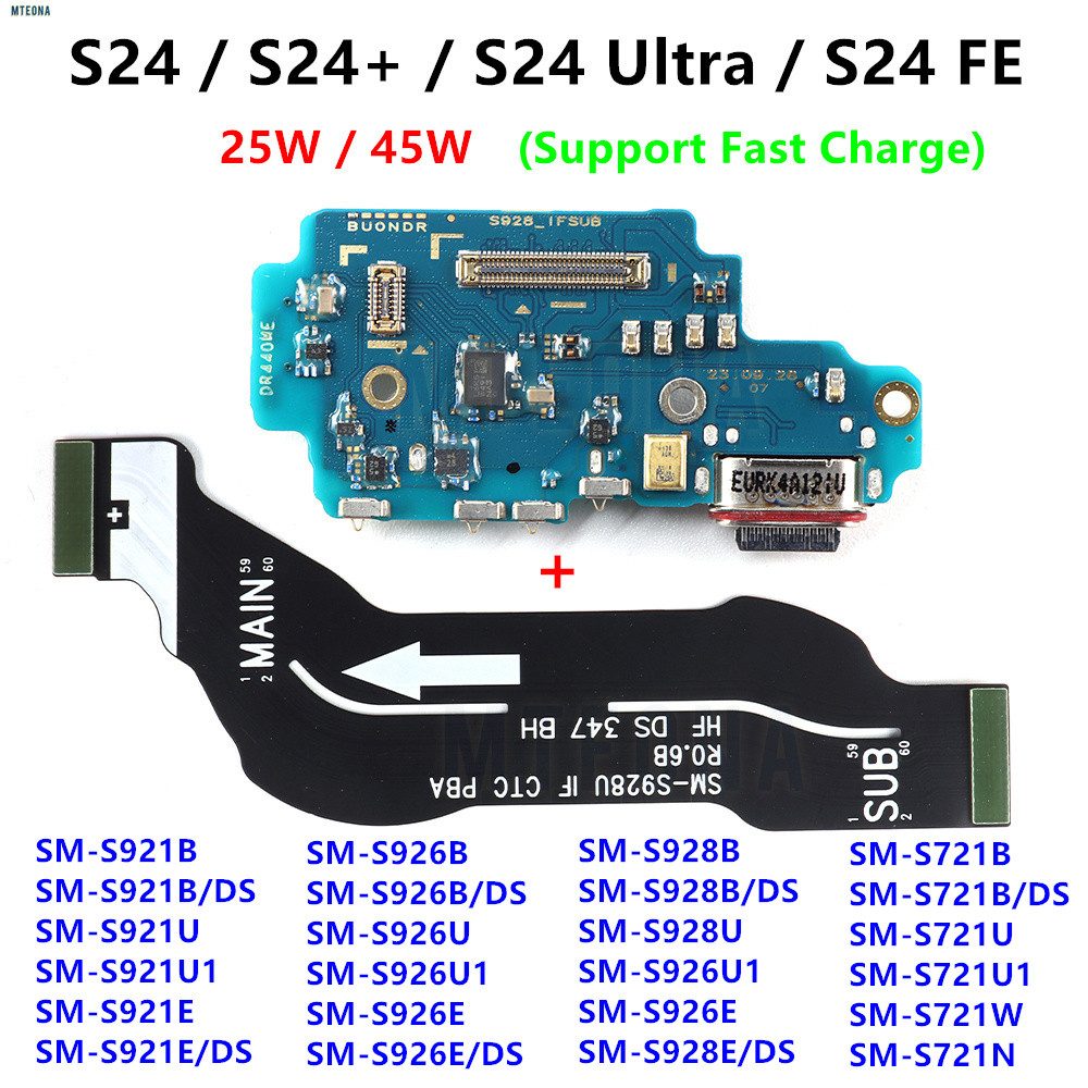 25W 45W Para Samsung Galaxy S24 Plus Ultra FE S24 + SM-S928 Placa Carregador USB