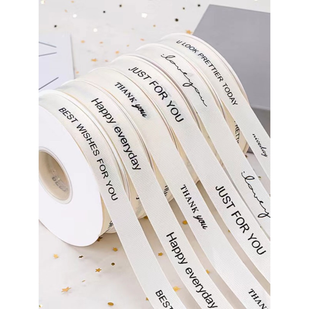 Simples bege com nervuras fita inglês carta rosqueado fita de cetim flor presente embrulho flor fita decoração fita