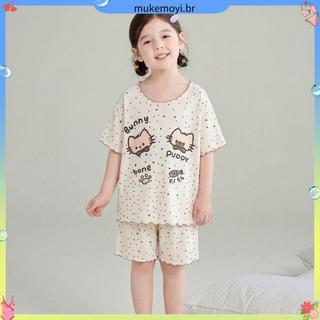 Capivara dos desenhos animados Lulu grande menina 2026 verão novo estilo Modal pijamas de manga curta estudantes do ensi
