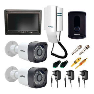 Kit Porteiro Intelbras IPR8010 com 02 Câmeras Infravermelho e Tela Monitor 7" LCD Colorido