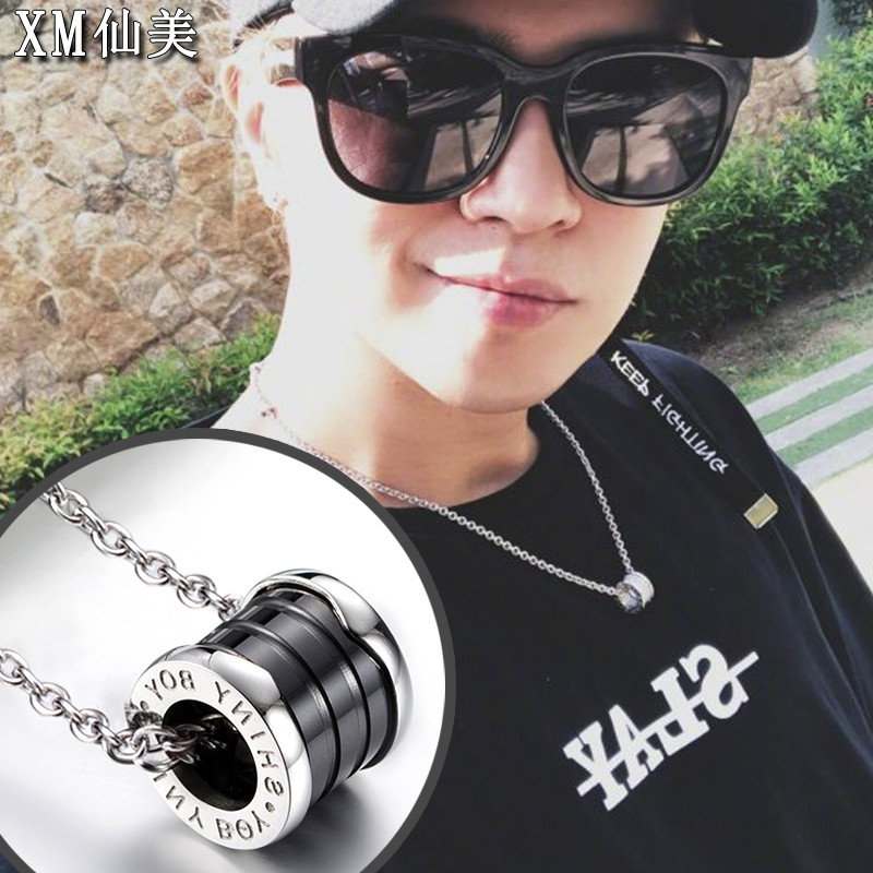 Versão coreana simples colar masculino moda titânio aço pingente único na moda casal pingente jóias acessórios presente