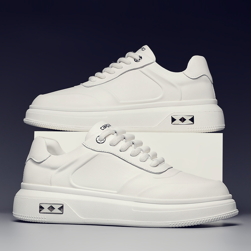 Mobe sapatos masculinos 2025 inverno novos sapatos casuais All-Match tamanho grande sapatos brancos masculinos aumentand