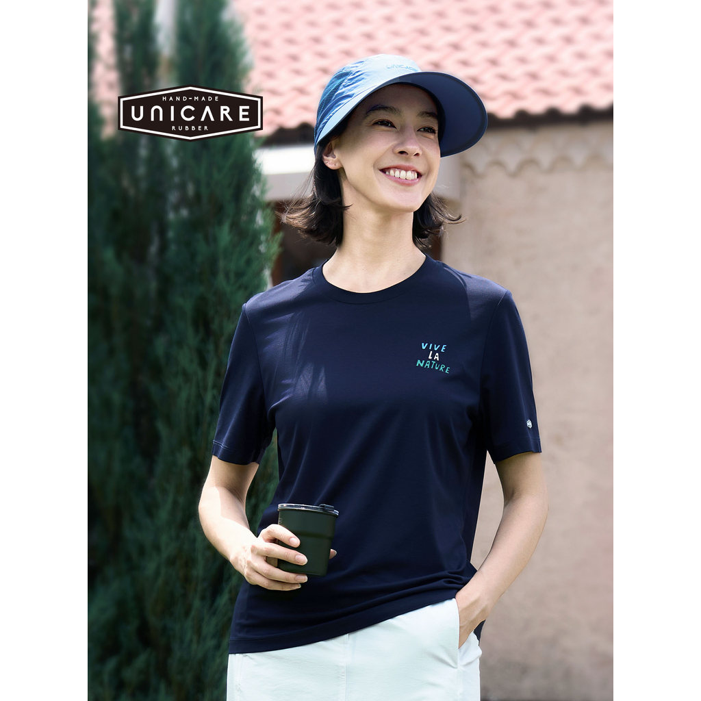 UNICARE Co-Branded série legal de secagem rápida simples camiseta feminina confortável esportes lazer ao ar livre de man