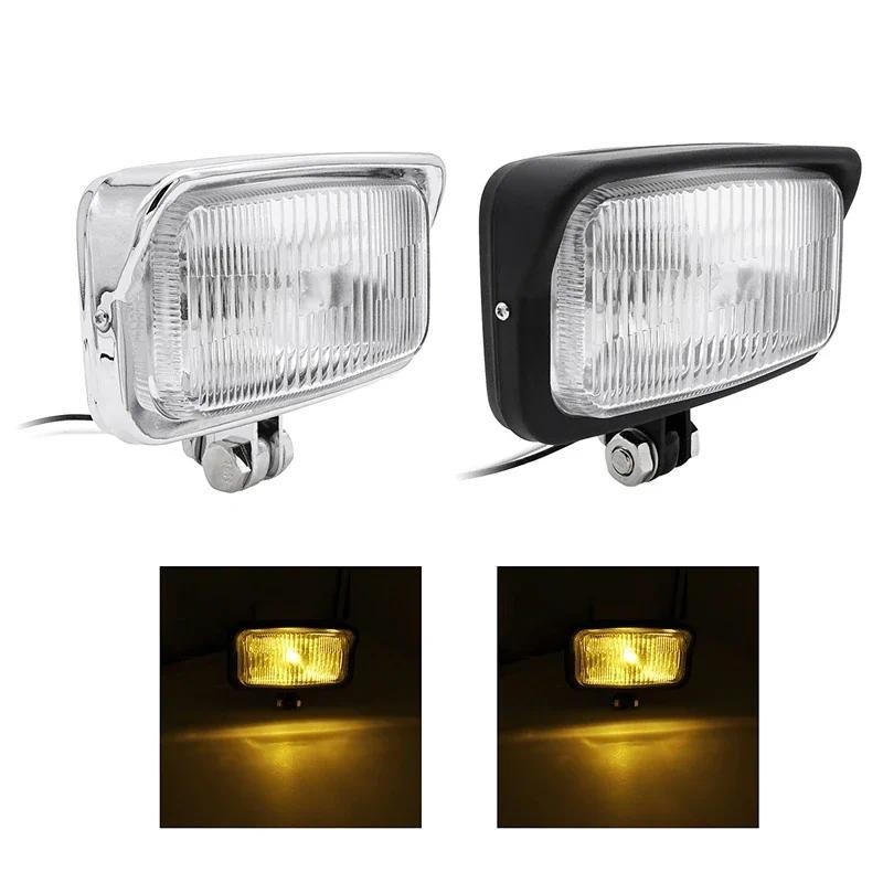 Universal Quadrado Retro Motocicleta Farol Retângulo Frente Cabeça Luz Para Harley Chopper Bobber Triumph