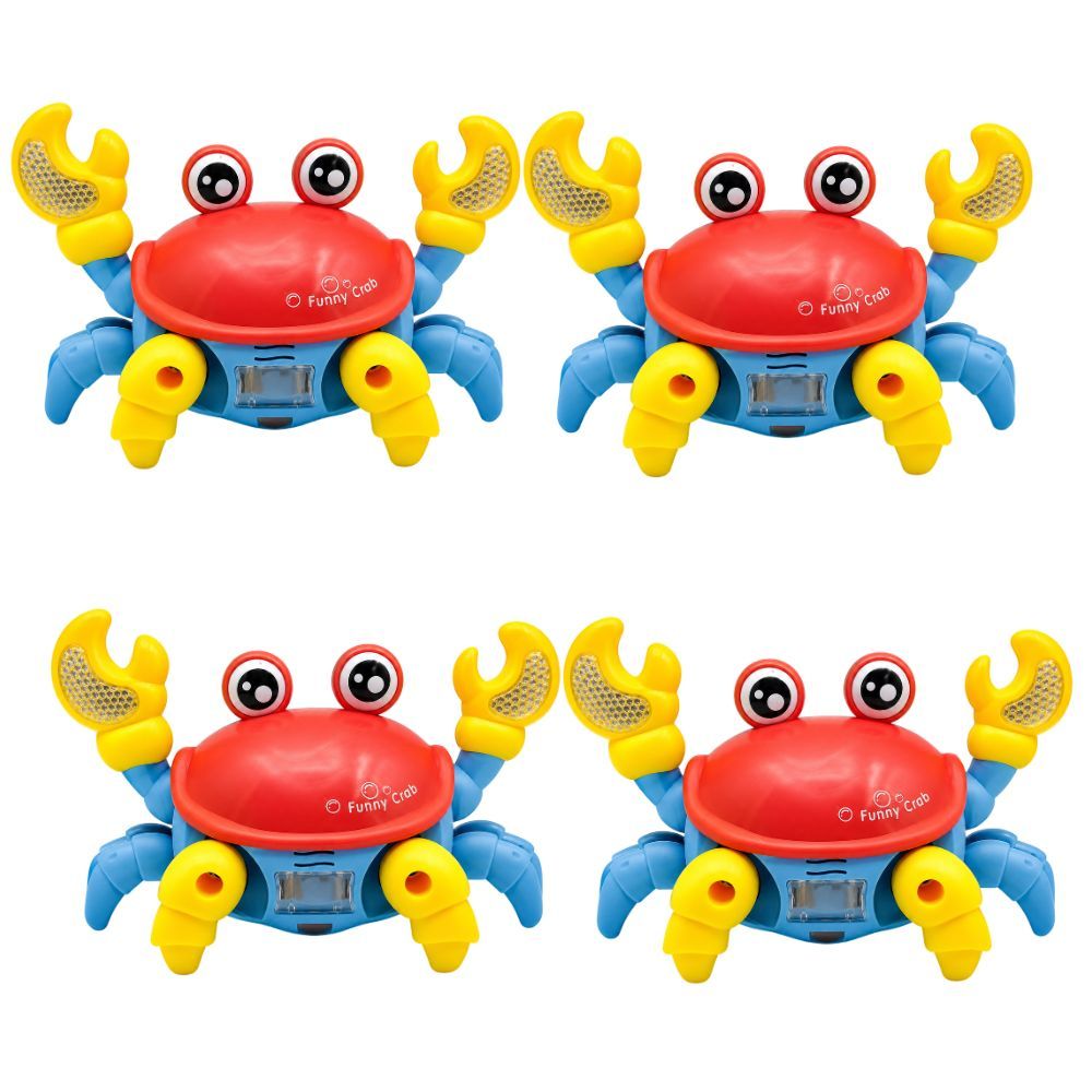 Kit 4 Caranguejo Fujão Brinquedo Interativo Infantil com Som Luz e Movimento Automático