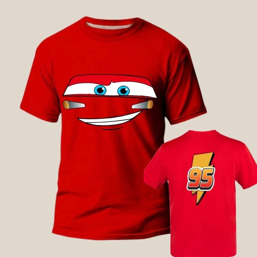 Camiseta Relampago Mc4que4en Desenho Carros  Masculino 100% Algodão Premium Nova Coleção Estampado