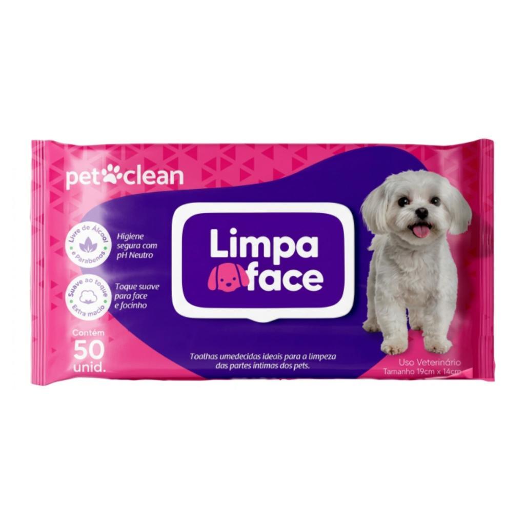 Toalhas Umedecidas P/Cães e Gatos Limpa Face Pet Clean 50un