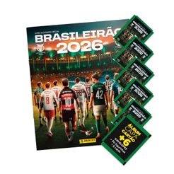 Brasileirão 2026 Álbum Capa Mole + 06 envelopes (30 Figurinhas/6 Cards) - Oficial Panini