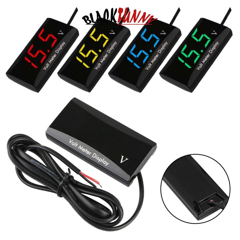 BLACKFUNNY 12V Digital Display LED Voltímetro Motocicleta Volt Medidor Painel Vermelho Amarelo Azul Verde N4Q6