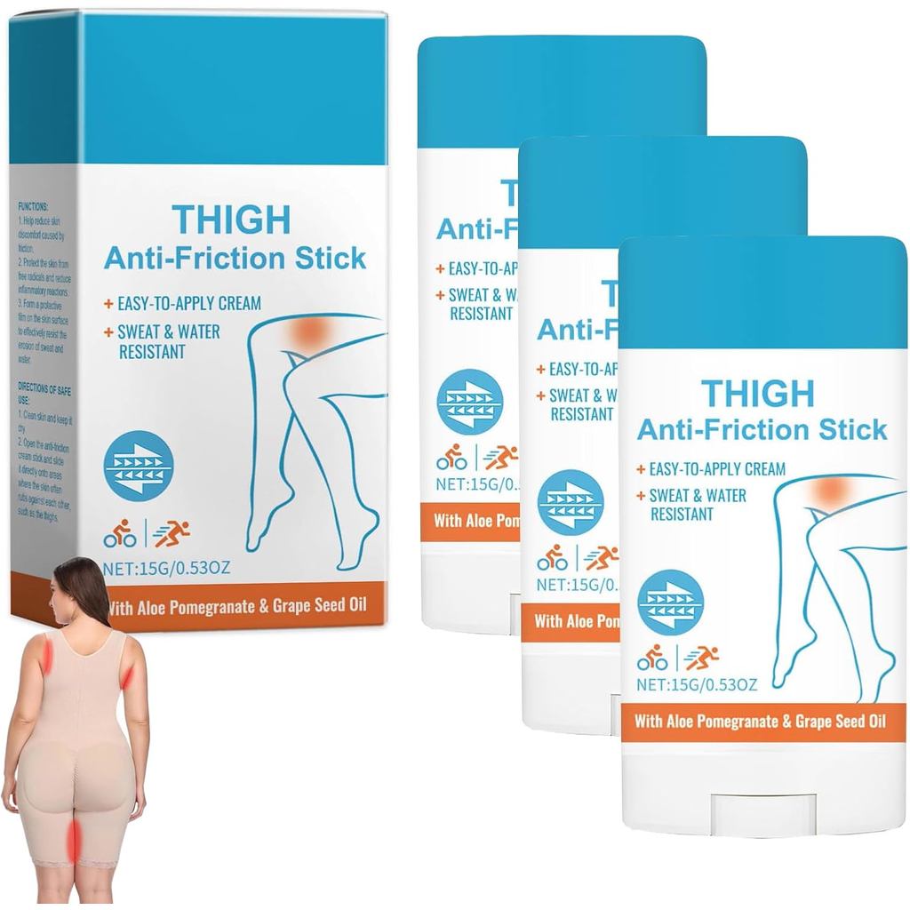 Dermaunder Bastão Antiatrito para Abaixo dos Seios, Bálsamo Antiatrito para Coxas, Creme Antiatrito para Coxas e Pele, N