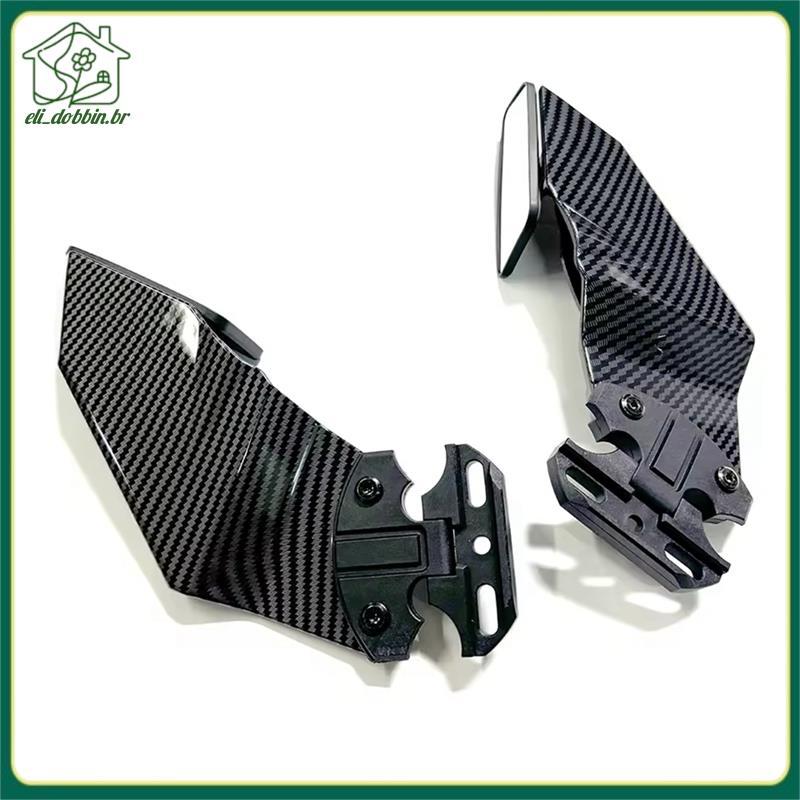 Cor Ajustável Fibra De Carbono Asa Lateral Spoiler Carenagem 1 Par Com Espelhos Retrovisores Para