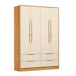 Guarda Roupa Casal Domo 44020 4 Portas Cinamon Off White - Demóbile