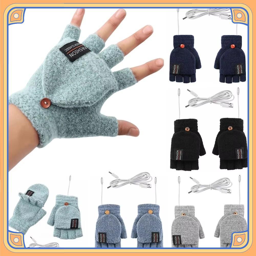 Luvas De Aquecimento Elétrico Perfumadas , Aquecidas De Inverno Tricotadas USB , Aquecedor De Mãos Com Tela Sensível Ao