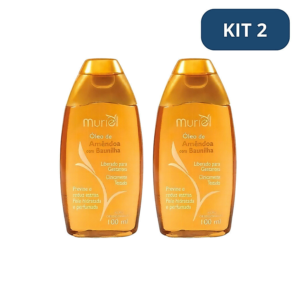 Kit 2 Óleo Corporal Amêndoas Com Baunilha Muriel 100ml
