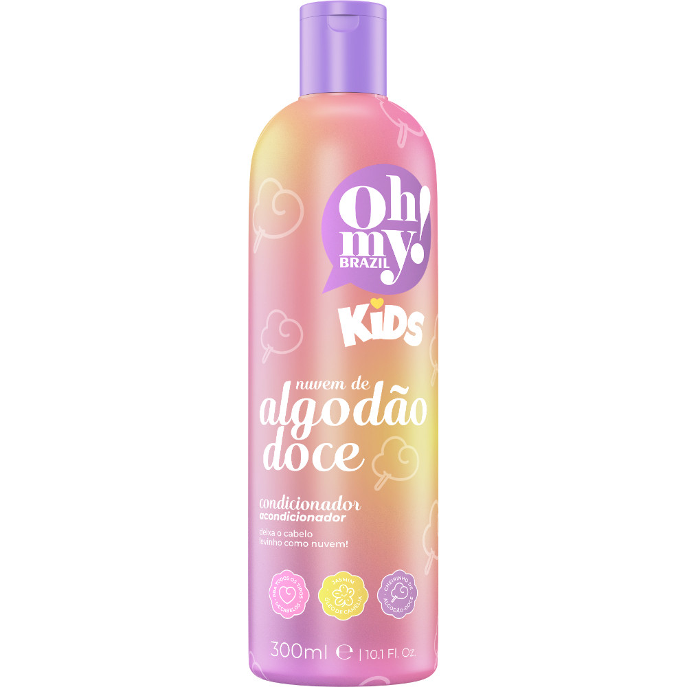 Condicionador Infantil Nuvem de Algodão doce Oh My Kids Hidrata e Desembaraça os Cabelinhos