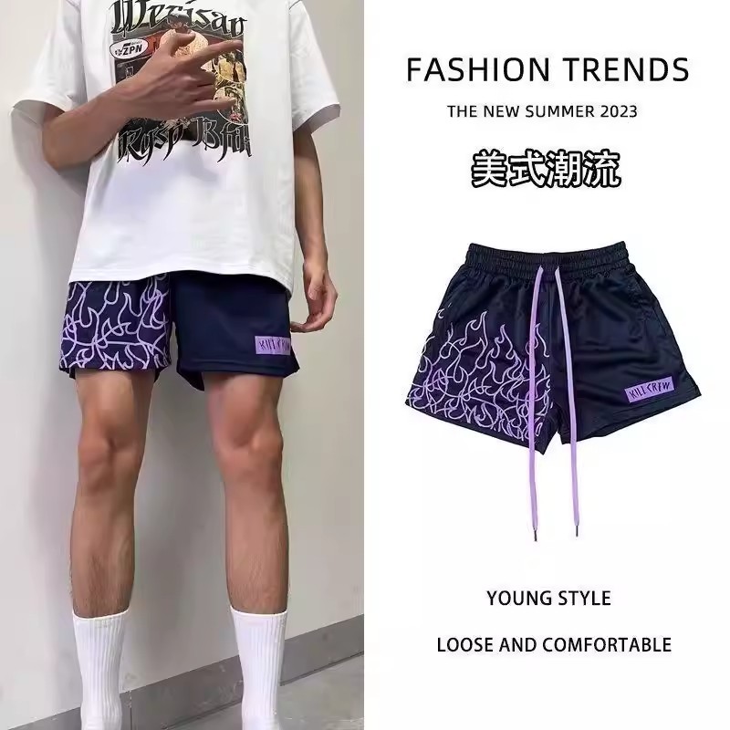 Verão street Wear impresso Shorts americanos meninos basquete respirável solto correndo calças de três pontos High stree