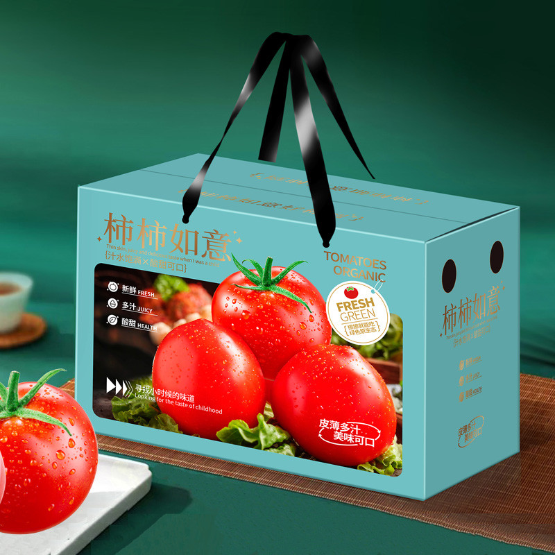Provence caixa de presente de tomate pequeno tomate virgem frutas caixa de papel de embrulho lata caqui mala de vegetais
