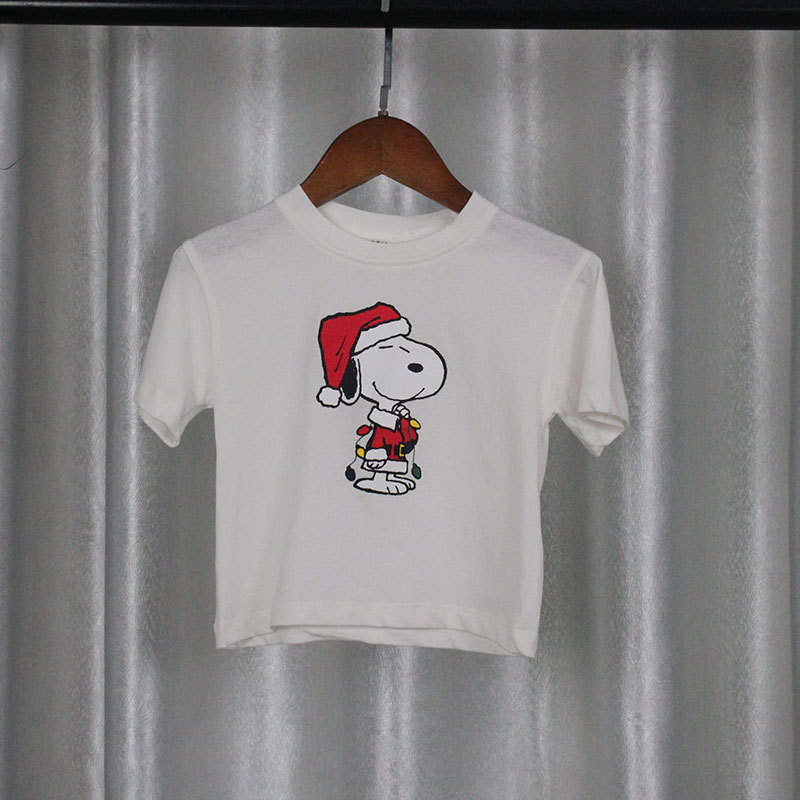 Cartão de santo ** marca meninos verão puro algodão respirável camiseta versão coreana crianças em torno do pescoço conf