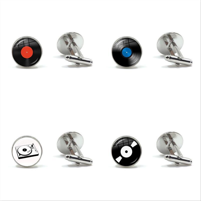 Acessórios Abotoaduras para discos de vinil DJ Men Retro Music Art Cuff Nails