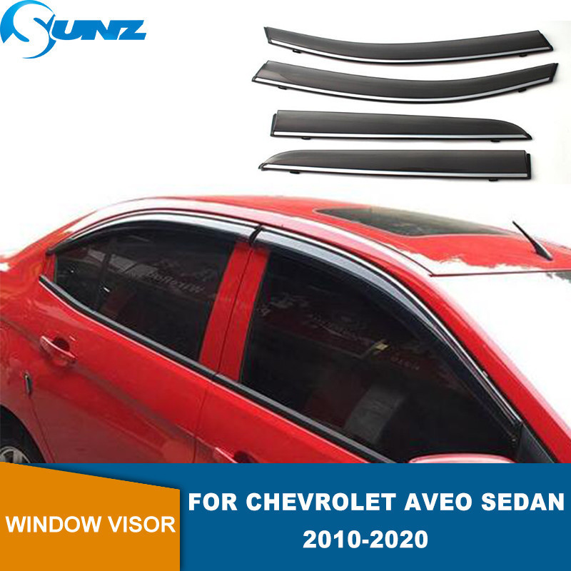 Viseiras De Janela Lateral Para Chevrolet Aveo Sedan 2010 2011 2012 2013 2014 2015 2016 2017 2018 2019 2020 Proteção Con