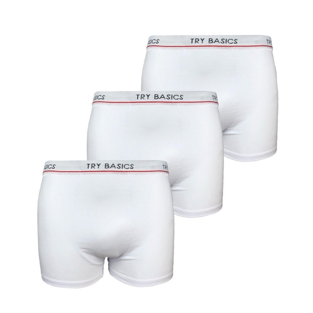 Kit 3 Cuecas Boxer Infantil Box Algodão Cotton New Basic Conforto Branca Promoção