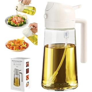 Pulverizador de Azeite de 16oz/470ml para Cozinhar - Dispensador de Azeite 2 em 1 para Utensílios de Cozinha, Air Fryer,