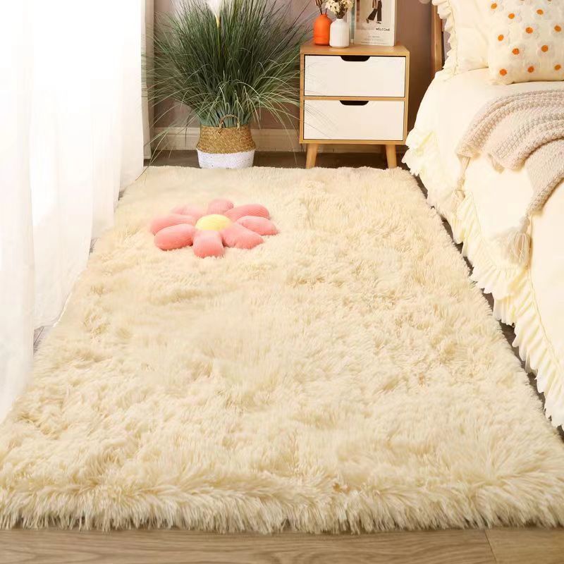 Tapete de lã de seda de cor sólida sala de estar tapete completo quarto cobertor de cabeceira almofada de assento de est