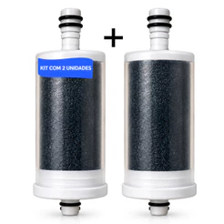 Kit 2 Refil de Filtro de Água Purificador Vela Para Torneira Universal Gourmet ABS Carvão Ativado