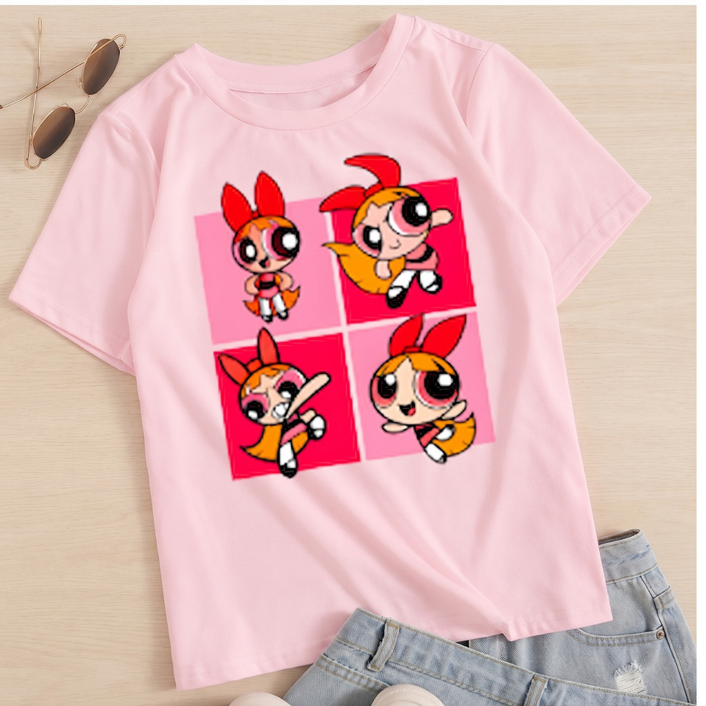 Camiseta Feminina Blusa T-Shirt Algodão Meninas Super Casual Blusinha Confortável Macia Leve Dia a Dia Treino Poderosa