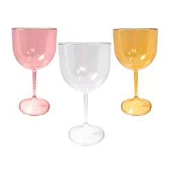 10 Und Taças de Gin Acrílico Cristal Colorido 450 ML p/ Festas Eventos Drinks Casamentos Aniversários House Party