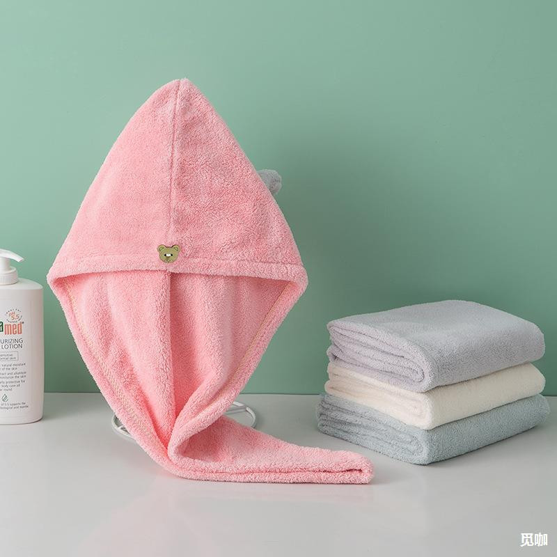 Conjunto com 3 Toalhas de Cabelo Secas em Veludo Coral, Fibra Ultra Fina, Boininha de Secagem Rápida para Banho.