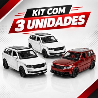 Kit Range Rover Land Rover e Evoke Carrinho Miniatura Fricção abre portas Metal coleção colecionador